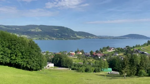 Panoramic view of the lake attersee Stock Footage 228361226