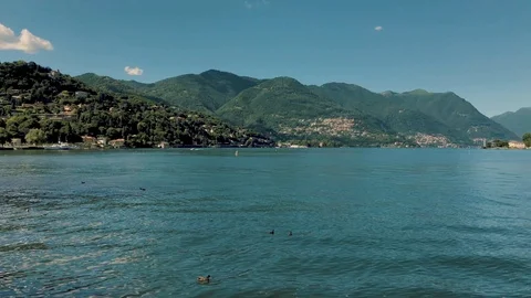 Panoramic View of Lake Como First Basin from Cernobbio to Como City Vidéo 117635834