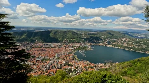 Panoramic view of lake Como Stock Footage 192436579