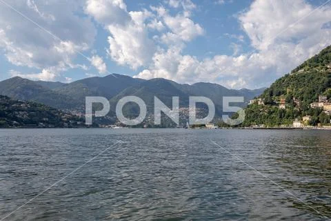 Panoramic view of Lake Como (Lago di Como) Stock Photos
