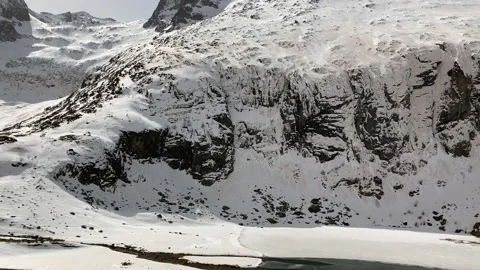 Panoramic view of Lake of Espingo, in Pyrenees, France Video stock 149937123