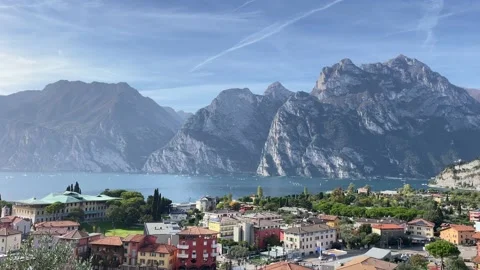 Panoramic view of Lake Garda, Torbole, Italy, 4K 動画素材 221850387