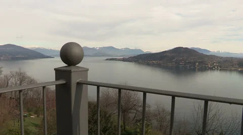 Panoramic view of Lake Maggiore Stock Footage 37587544