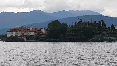 Panoramic view of the lake maggiore located in Piedmont Stock Footage 138799801