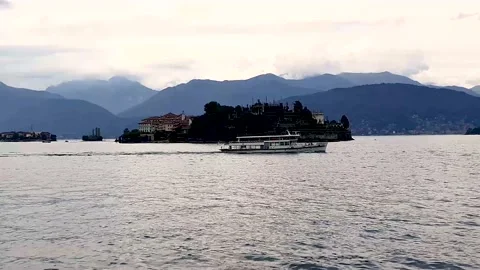 Panoramic view of the lake maggiore located in Piedmont Stock Footage 138799810