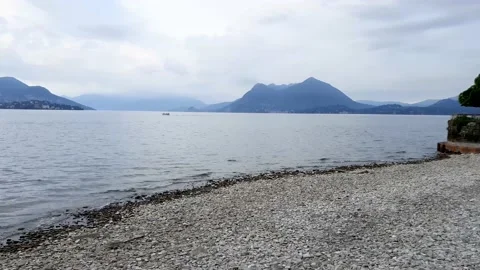 Panoramic view of the lake maggiore located in Piedmont Stock Footage 138799811