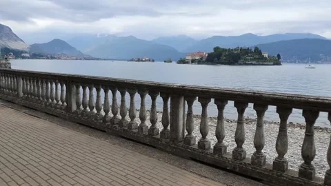 Panoramic view of the lake maggiore located in Piedmont Stock Footage 138799831