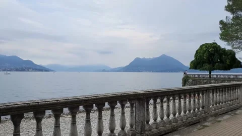 Panoramic view of the lake maggiore located in Piedmont Stock-Footage 138799844