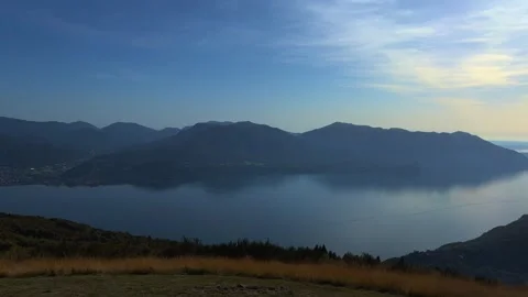 Panoramic view of Lake Maggiore from Monte Carza viewpoint, Italy 스톡 동영상 278846744