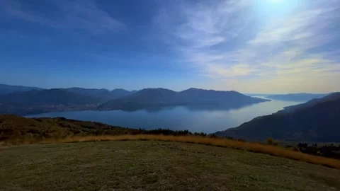 Panoramic view of lake maggiore from monte carza Stock Footage 278846830