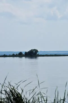 Panoramic view of the lake. Stock Photos
