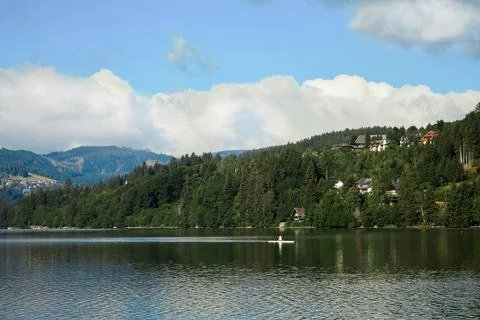Panoramic view of the lake Stock Photos