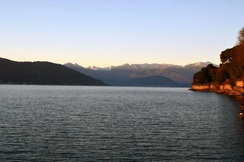 Panoramic view of a lake Stock Photos