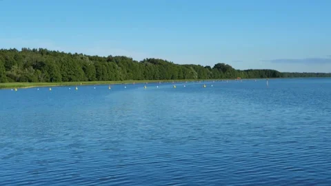 Panoramic view of the lake at sunset Stock Footage 135271387