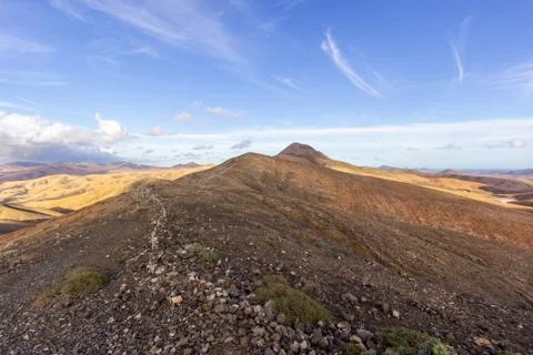 Panoramic view at landscape between Pajara and La Pared Stock Photos