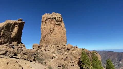 Panoramic view of the landscape surrounding Roque Nublo Stockbeeldmateriaal 197085800