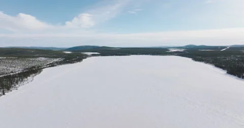 Panoramic view of Lapland, Sweden, during winter Stock Footage 220034776