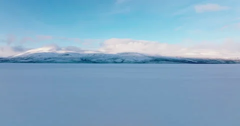 Panoramic view of Lapland in winter Stock Footage 220042680