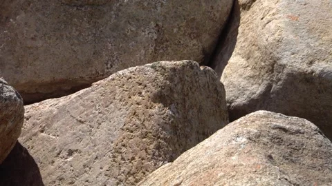 Panoramic view of large boulders stack on a lawn Stock Footage 301705906