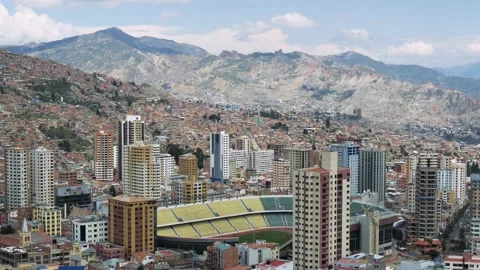 Panoramic View Of A Large City In The Mountain Area (La Paz, Bolivia) Stock Footage 171655952