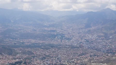 Panoramic View Of A Large City On The Mountain Ranges And Slopes Stock Footage 171655965