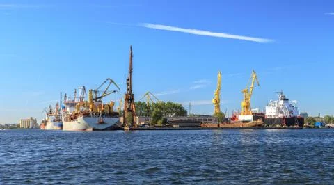 Panoramic view of a large industry area Stock Photos