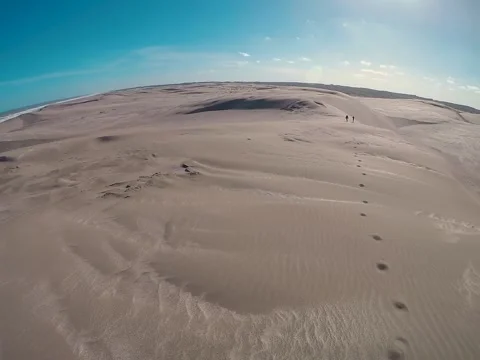 Panoramic view of large sand dunes Stock Footage 150773055
