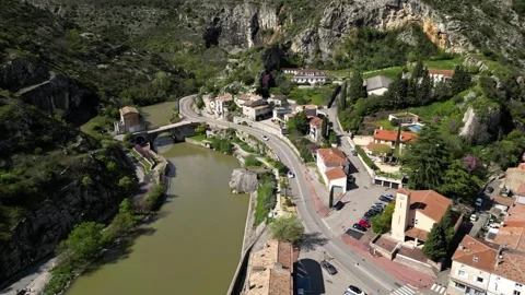 Panoramic view of Le Pouzin in the Ardéche region of France Stock Footage 272804639