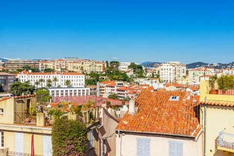 Panoramic view of Le Suquet - the old town of Cannes, France Cote d'Azur Фото