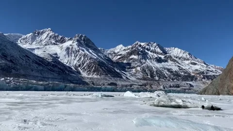 Panoramic View of Leigu Glaciers in Tibet’s Majestic Himalayas Stock Footage 314207469