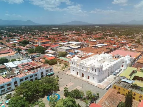 Panoramic view of Leon city Stock Photos
