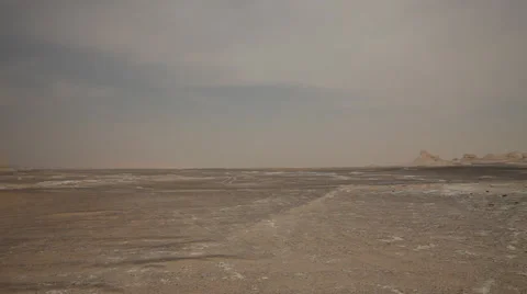 Panoramic view of limestone formations in the White Desert, Egypt Stock Footage 36708453