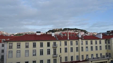 Panoramic view of Lisbon from above Stock Footage 267849774