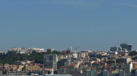 Panoramic View on the Lisbon Stock Footage 41224141