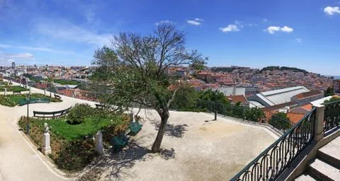 Panoramic view of Lisbon Stock Photos