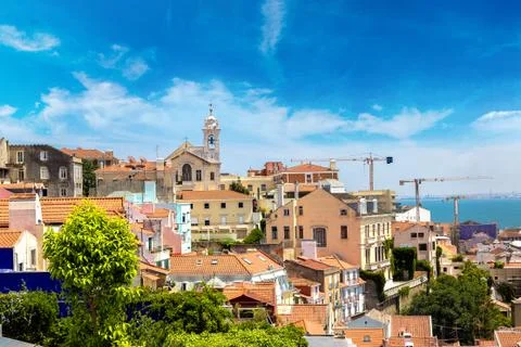 Panoramic view of Lisbon Stock Photos