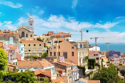 Panoramic view of Lisbon Stock Photos