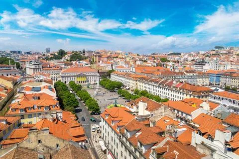 Panoramic view of Lisbon Stock Photos