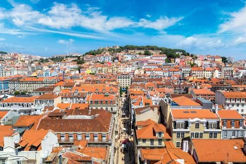 Panoramic view of Lisbon Stock Photos