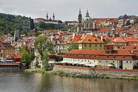 Panoramic view of Little Side (Mala Strana) in Prague. Czech Republic Stock Photos