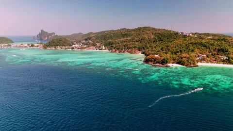 Panoramic View of Long Beach, Koh Phi Phi, Thailand Video stock 347291283