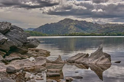 Panoramic view of the Lough Leane at the Ring of Kerry in Ireland. Panoramic  Stock Photos