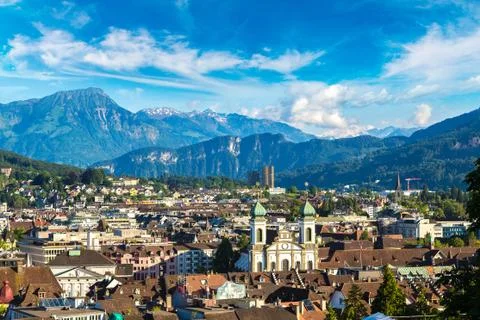 Panoramic view of Lucerne Stock-Fotos