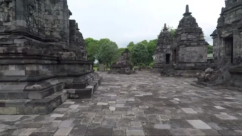Panoramic View, Lumbung Temple Compound, Java, Indonesia Stock Footage 306088878