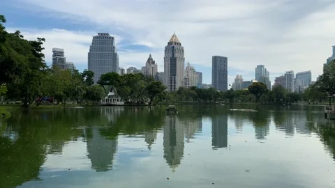 Panoramic view of Lumpini park in central Bangkok, Thailand 4K Stock Footage 172401644