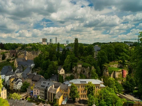 Panoramic View on Luxembourg City Video stock 80316573
