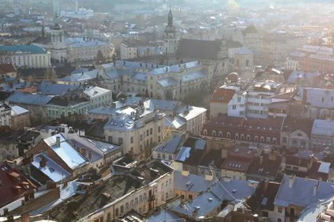 Panoramic view of Lviv Stock Photos