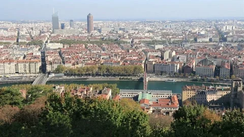 Panoramic view of Lyon Video stock 138235128