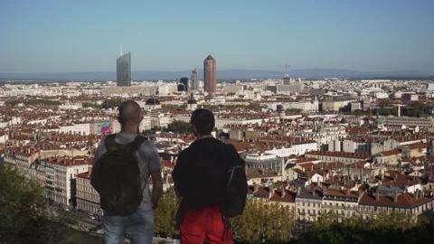 Panoramic view of Lyon Stock Footage 299857175
