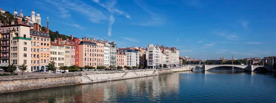 Panoramic view of lyon Stock Photos